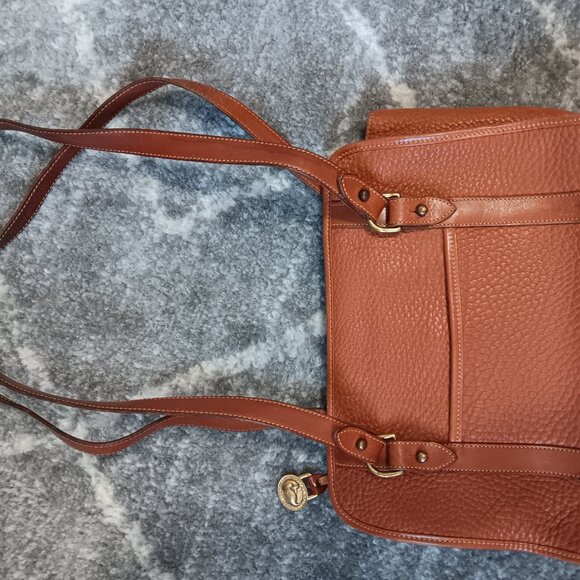Vintage chestnut all weather leather dooney and bourke satchel bag boho - Picture 7 of 8